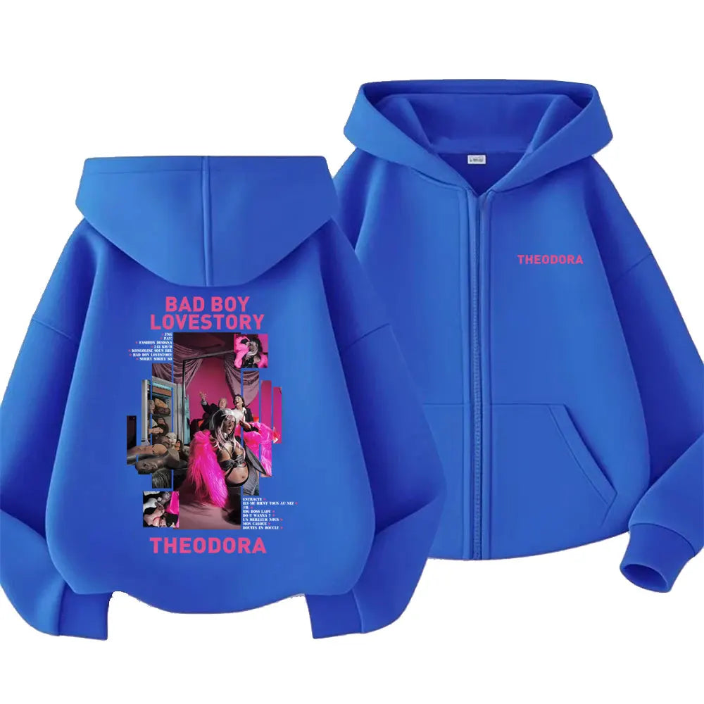Rapper Theodora Mega Bbl Bad Boy Lovestory Zipper Hoodie (Unisex)