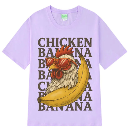 Chicken Banana Funny Meme Oversized T-shirts