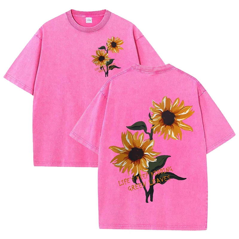 Lift Is Good Beautiful Sunflower Print T Shirts