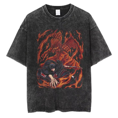 Japanese Anime Naruto Print Cotton T-Shirt