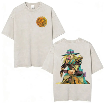 Anime Jojo Bizarre Adventure STEEL BALL RUN Manga Casual T-shirt