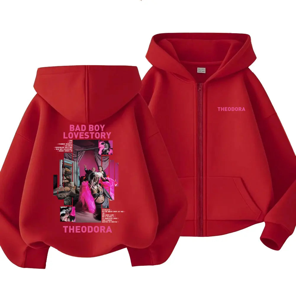 Rapper Theodora Mega Bbl Bad Boy Lovestory Zipper Hoodie (Unisex)