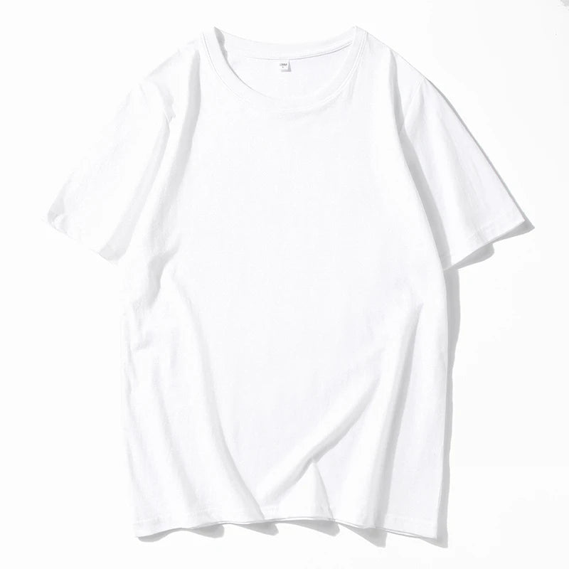 Men's Solid Color Round Neck Cotton T-shirt