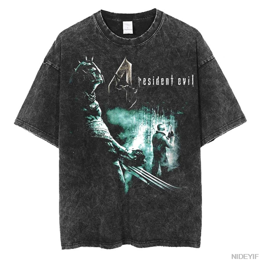 1990S Resident Evil Biohazard Leon Kennedy Oversized T shirt 100% Cotton