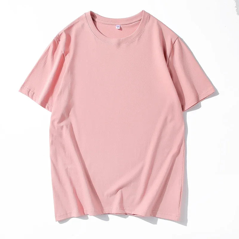 Men's Solid Color Round Neck Cotton T-shirt