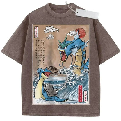 Pokemon Gengar Graphic T Shirt Oversized Vintage Washed Anime