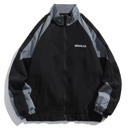 Reflective Striped Thin Jacket, Hip Hop Streetwear Coat Zipper