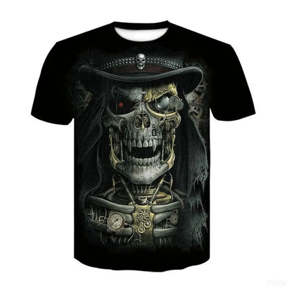 Halloween Horror Skull Print Casual T-shirt