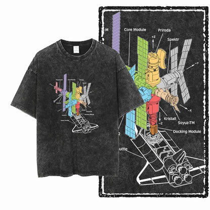 ASTRONAUT SPACE THEMES Printed Cotton Big Size T Shirt