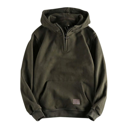 Half Zip Hoodie Vintage Heavyweight Pullover