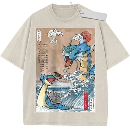 Pokemon Gengar Graphic T Shirt Oversized Vintage Washed Anime