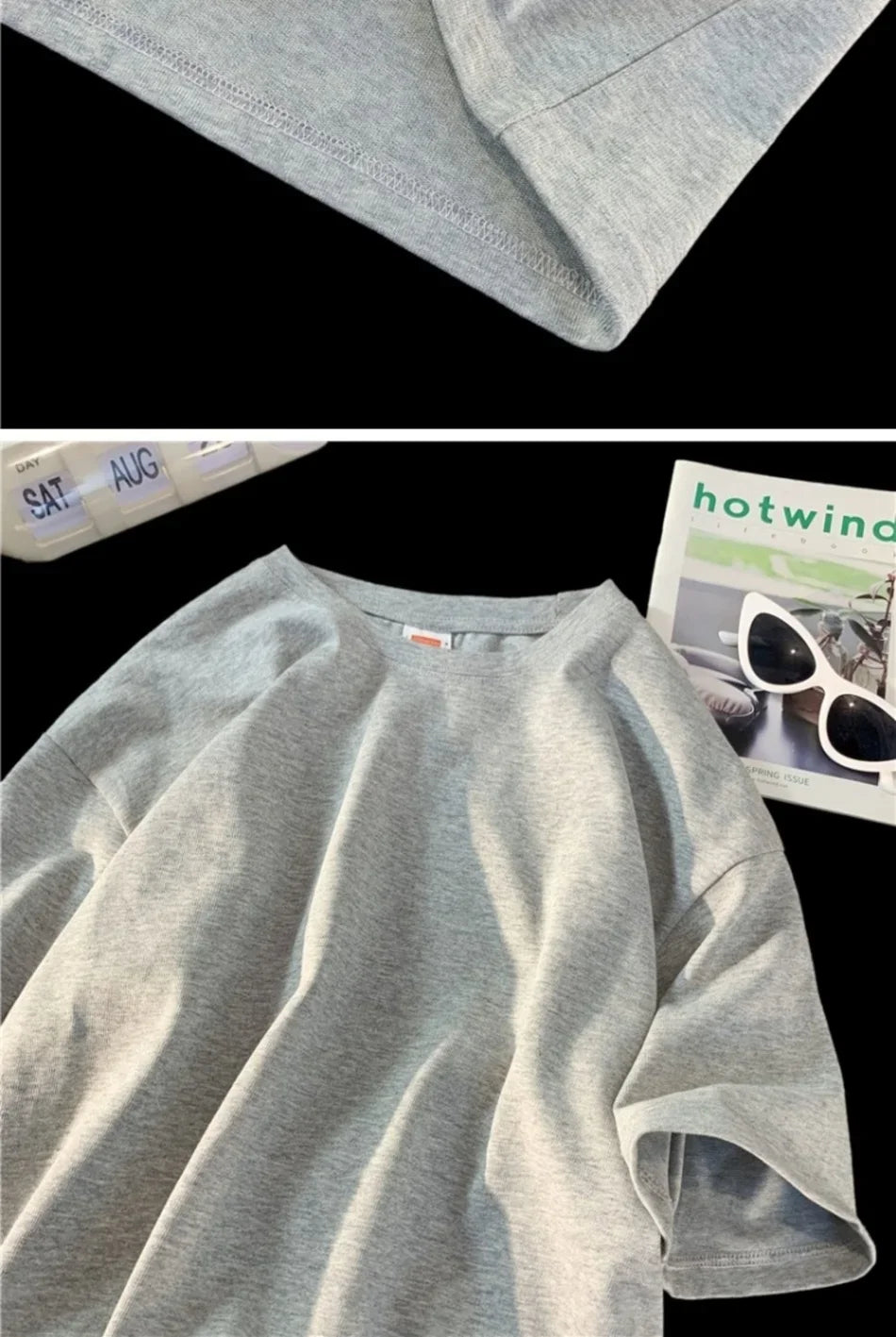 210g Cotton Solid Color Oversize Casual Tshirt 5XL