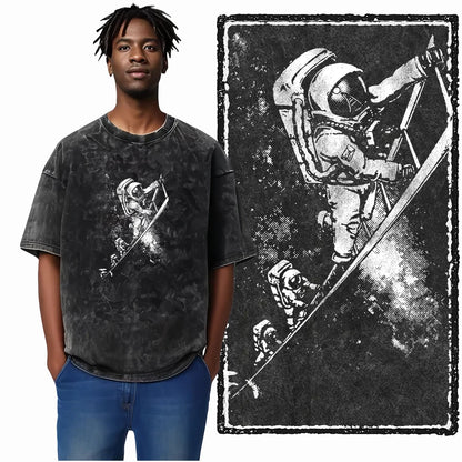 ASTRONAUT SPACE THEMES Printed Cotton Big Size T Shirt