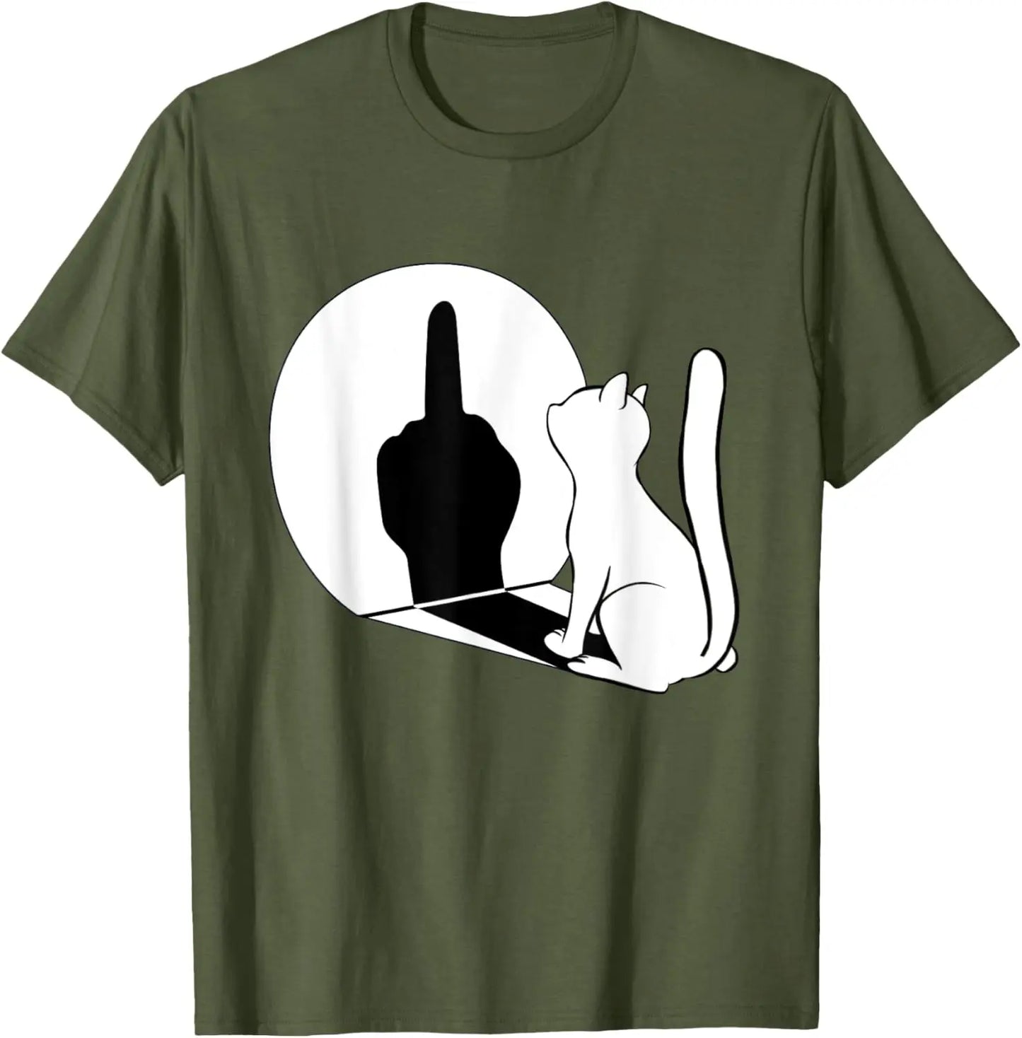 Middle Fi*ger Funny Cat Statement Cotton T-Shirt