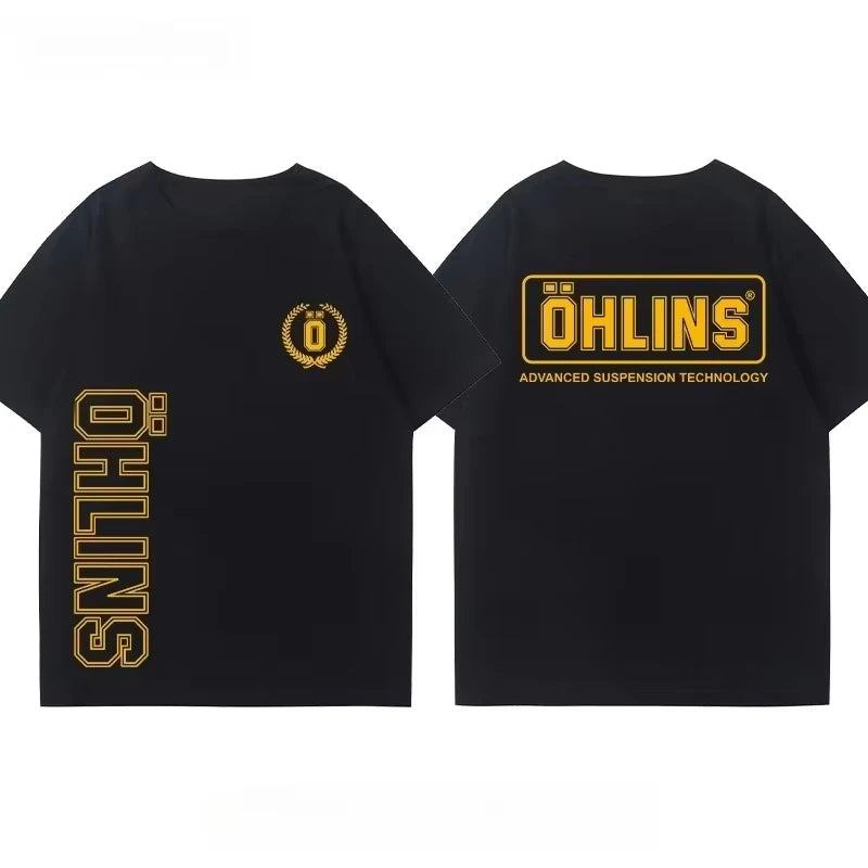OHLINS Motorcycle Shock Absorber Modified Cotton T-shirt