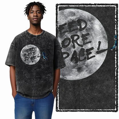 ASTRONAUT SPACE THEMES Printed Cotton Big Size T Shirt