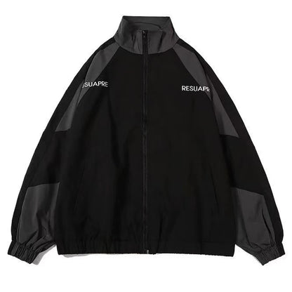 Reflective Striped Thin Jacket, Hip Hop Streetwear Coat Zipper