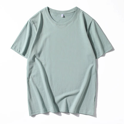 Men's Solid Color Round Neck Cotton T-shirt