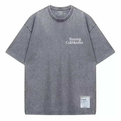 Casual Cotton Round Neck Vintage Style Loose Fit T-Shirt