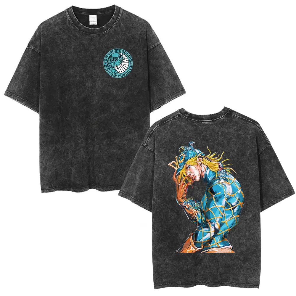 Anime Jojo Bizarre Adventure STEEL BALL RUN Manga Casual T-shirt