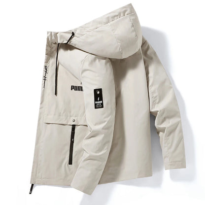Windproof Zipper Hooded Jacket Casual Outdoor Sports Lightweight Style