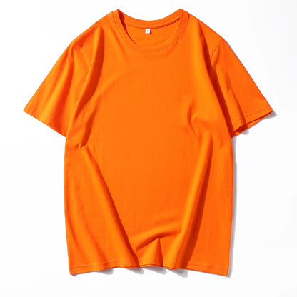 Men's Solid Color Round Neck Cotton T-shirt