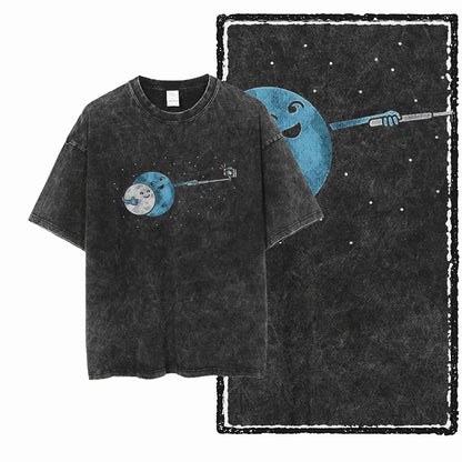 ASTRONAUT SPACE THEMES Printed Cotton Big Size T Shirt
