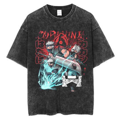 Japanese Anime Naruto Print Cotton T-Shirt