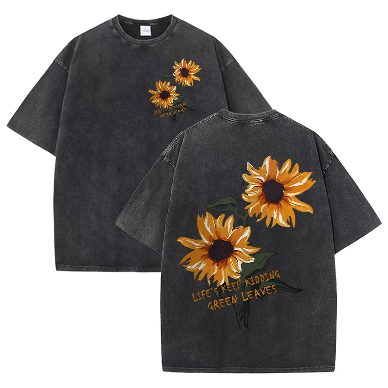 Lift Is Good Beautiful Sunflower Print T Shirts