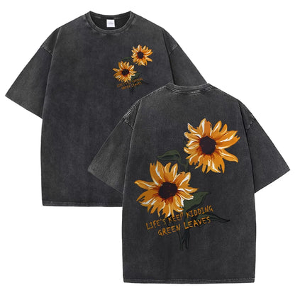 Lift Is Good Beautiful Sunflower Print T Shirts