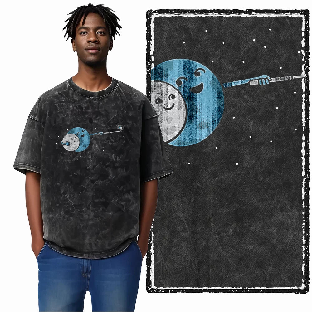 ASTRONAUT SPACE THEMES Printed Cotton Big Size T Shirt
