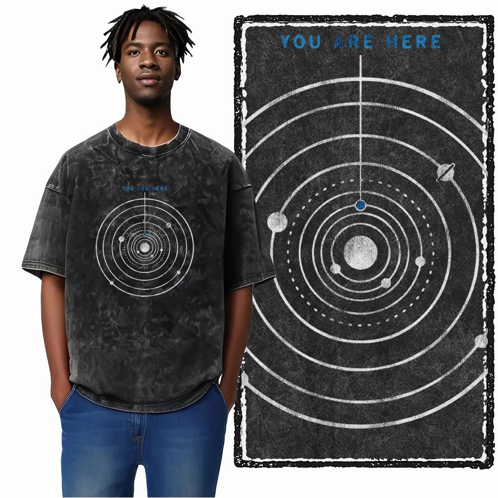 ASTRONAUT SPACE THEMES Printed Cotton Big Size T Shirt