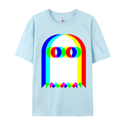 Ghost Trippy Vaporwave Halloween Techno Rave Cotton T-Shirt
