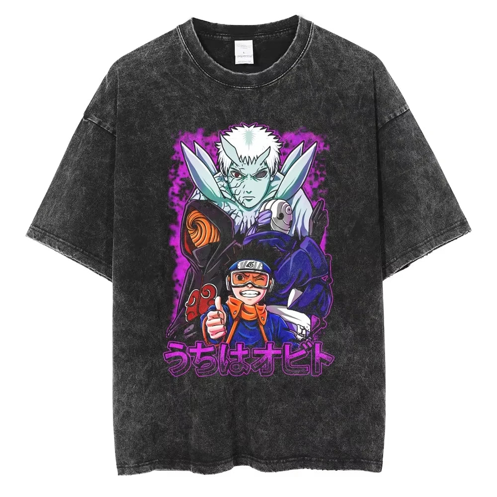 Japanese Anime Naruto Print Cotton T-Shirt