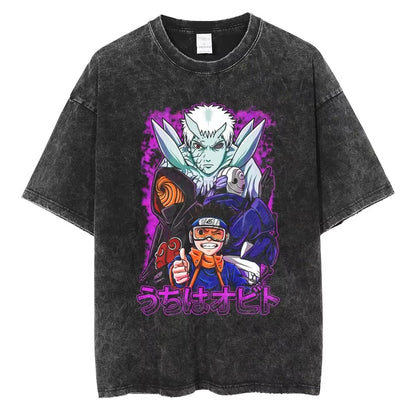 Japanese Anime Naruto Print Cotton T-Shirt
