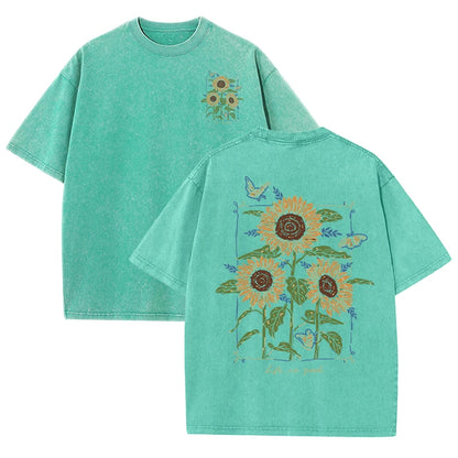Lift Is Good Beautiful Sunflower Print T Shirts