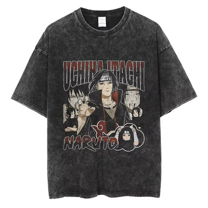 Japanese Anime Naruto Print Cotton T-Shirt