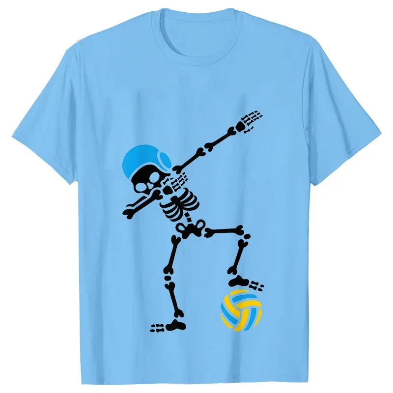 Halloween Skeleton Water Polo Swim Streetwear T-shirt
