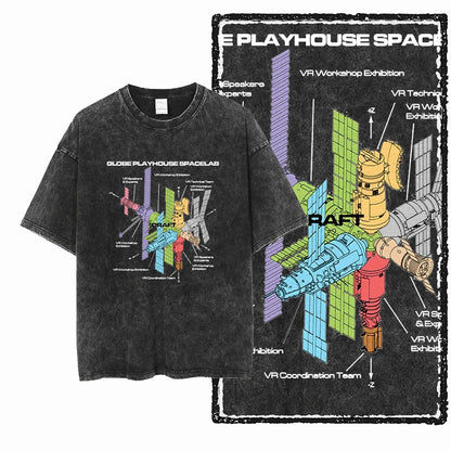 ASTRONAUT SPACE THEMES Printed Cotton Big Size T Shirt