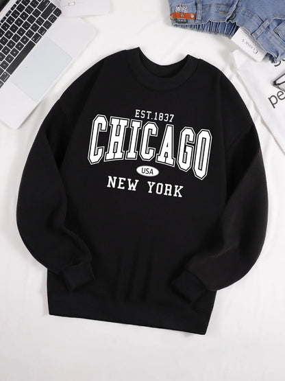 Chicago New York Sweatshirt Harajuku Fleece Pullover