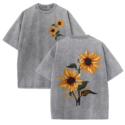 Lift Is Good Beautiful Sunflower Print T Shirts