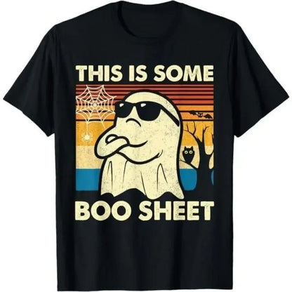 Halloween 'This Is Some Spooky Sheet' Ghost Retro Design T-Shirt