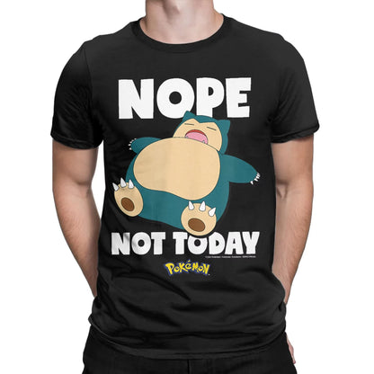 Pokémon Anime Nope Not Today Snorlax Printed T-shirt