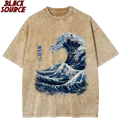 T420 Japanese Waves Hokusai Poster T Shirt