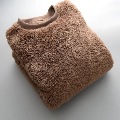 Plain Soft Plush Thermal Double-sided Coral Velvet Sweatshirts