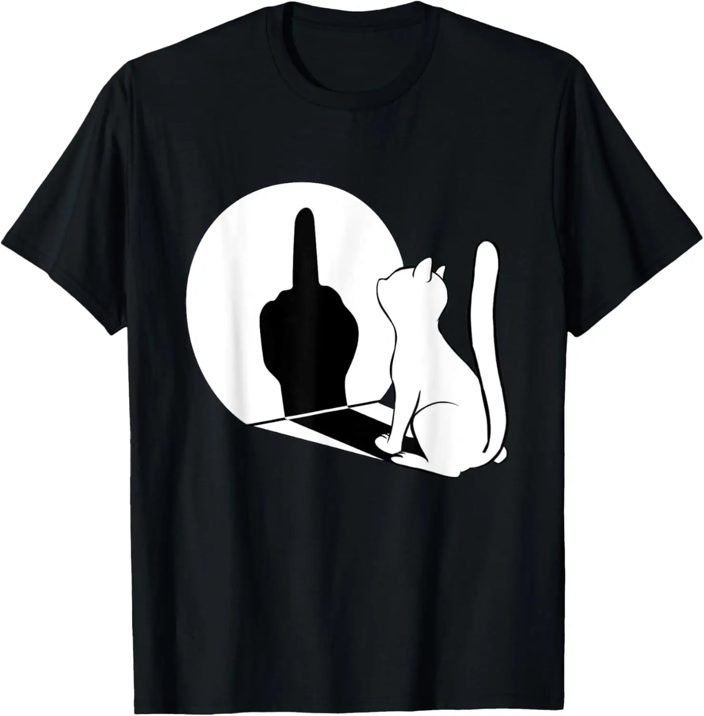 Middle Fi*ger Funny Cat Statement Cotton T-Shirt