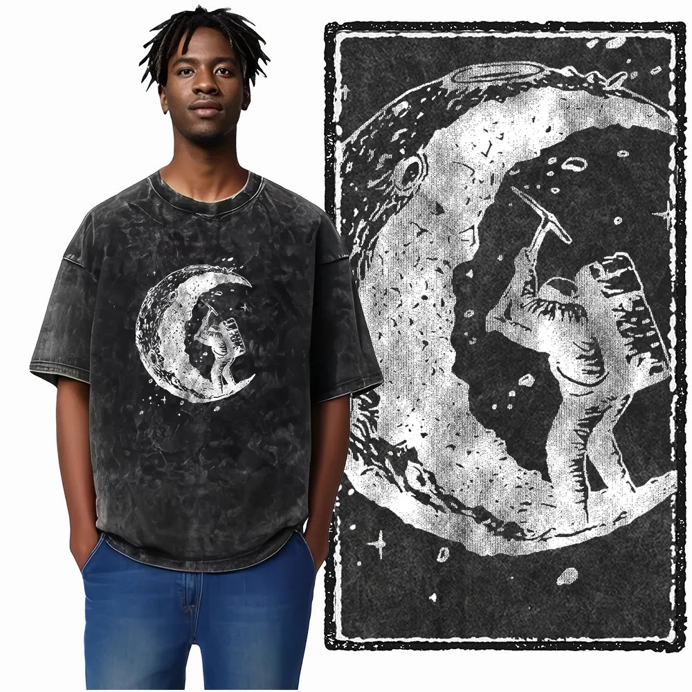 ASTRONAUT SPACE THEMES Printed Cotton Big Size T Shirt