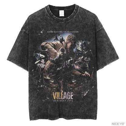 1990S Resident Evil Biohazard Leon Kennedy Oversized T shirt 100% Cotton
