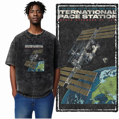 ASTRONAUT SPACE THEMES Printed Cotton Big Size T Shirt