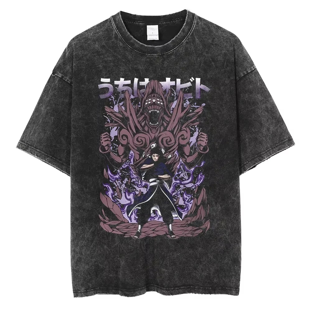 Japanese Anime Naruto Print Cotton T-Shirt